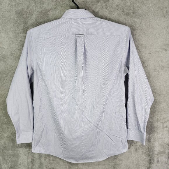 Mens Stafford Performance Pinpoint Shirt Button-Up Blue & White Stripe 16 34/35 - Picture 4 of 7